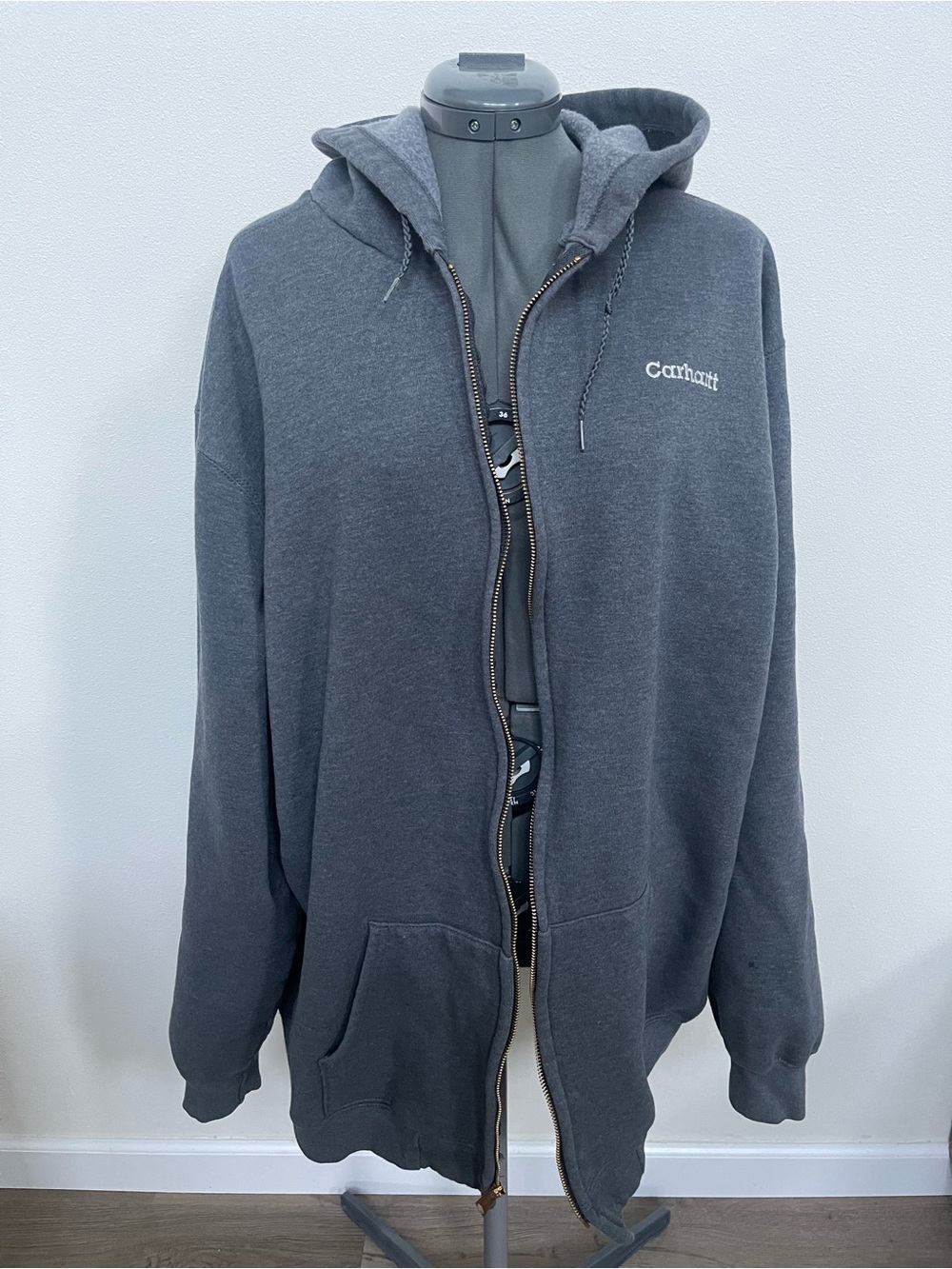 Carhartt Men's Dark Gray Full-Zip Hooded Sweatshirt